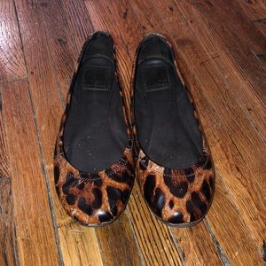 Tory Burch Leopard Patent Leather Ballet Flat